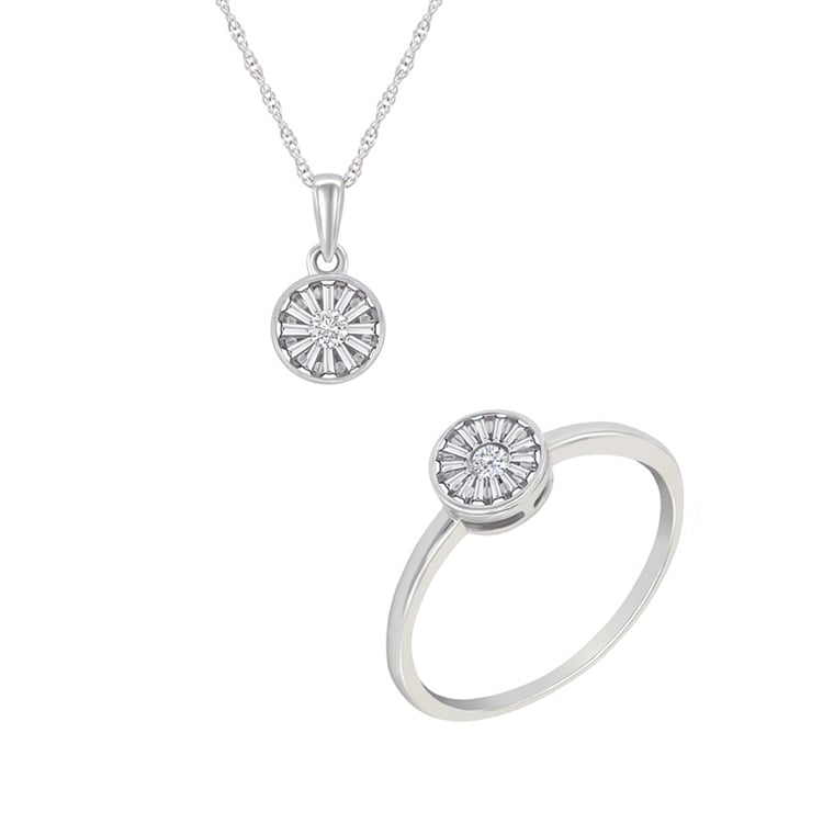 Zlatá kolekce šperků s baguette diamanty Ubena