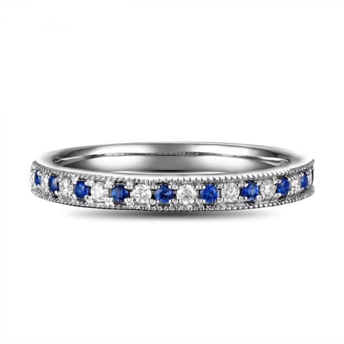 Zlatý eternity prsten se safíry a diamanty Deniece