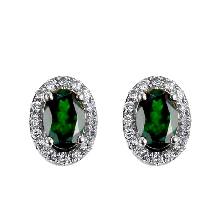 Náušnice ze žlutého zlata s granáty 80874