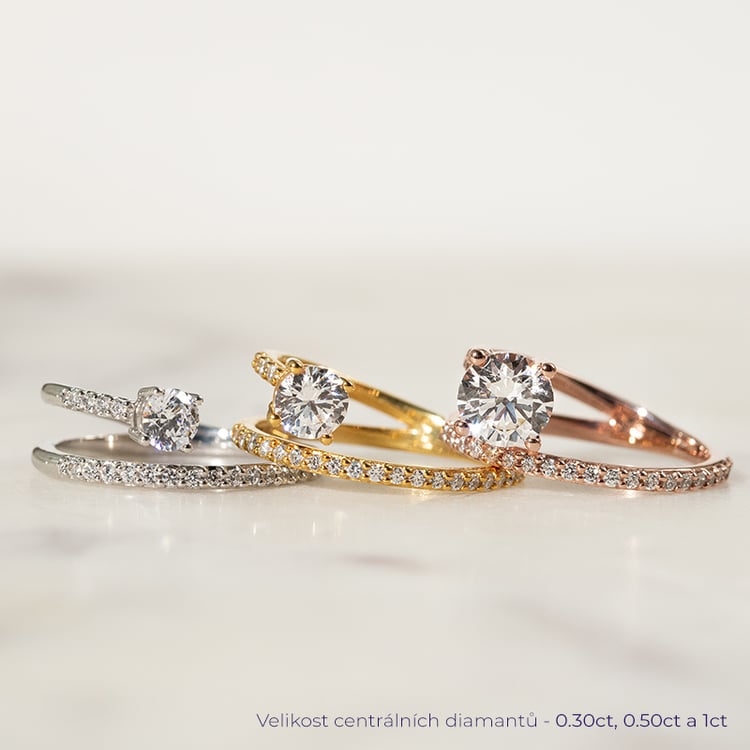 Atypický zásnubní prsten s diamanty Cyrus 137626