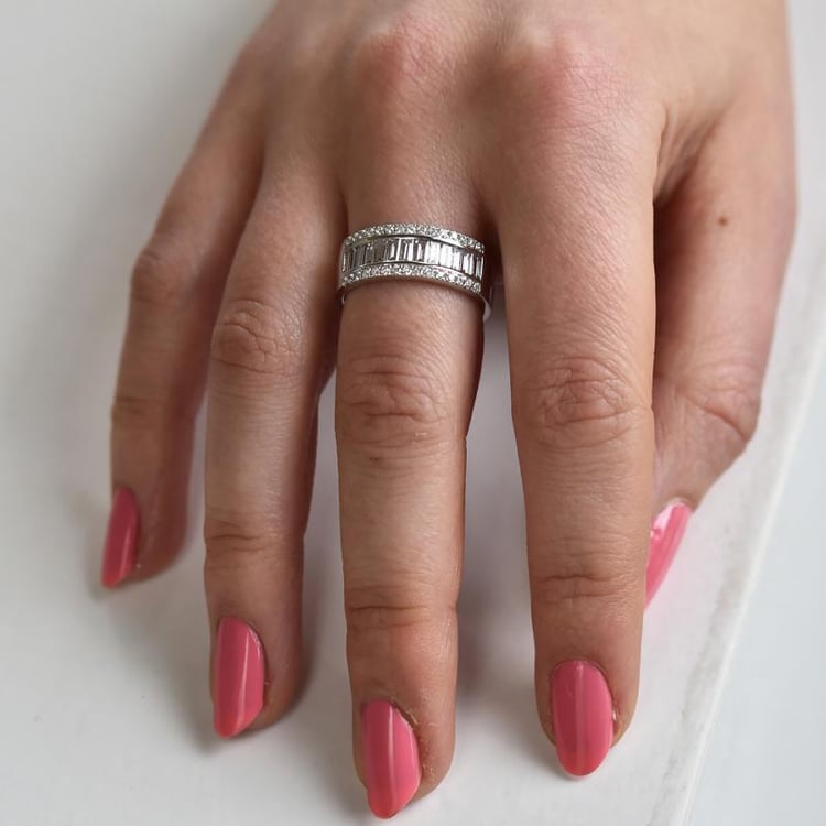 Diamantový prsten z bílého zlata 43510