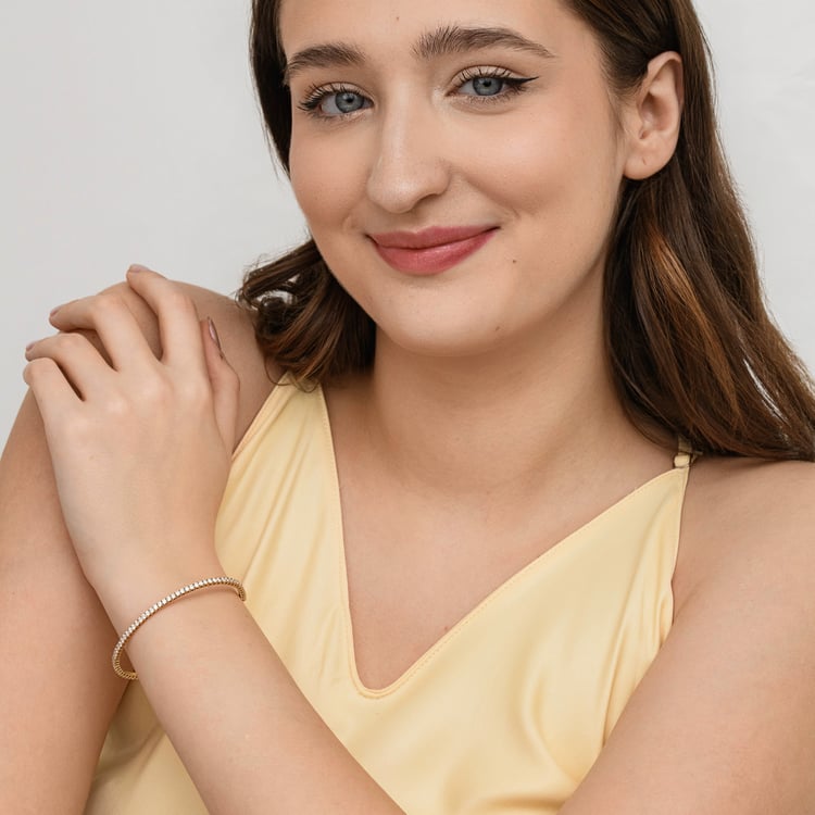 Zlatý flexi náramek s lab-grown diamanty 165070