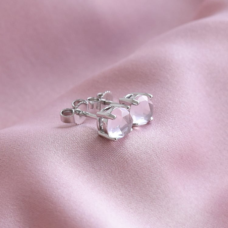 Jemné náušnice s růženíny z bílého zlata 79938