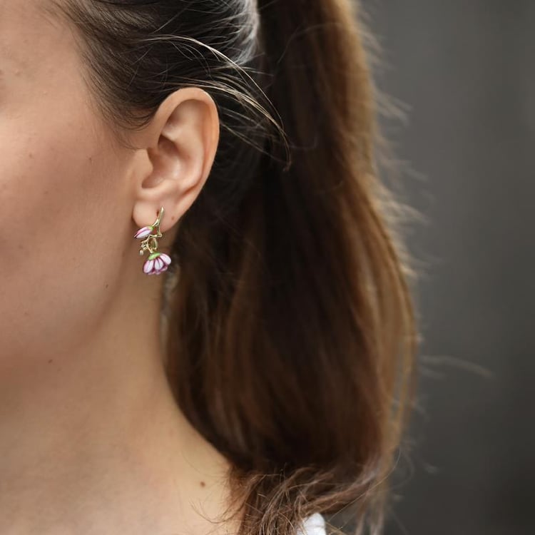 Diamantové náušnice s enamelem 43528