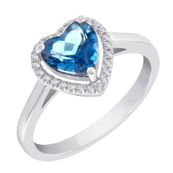 Zlatý prsten s topazovým srdcem a diamanty Connelly