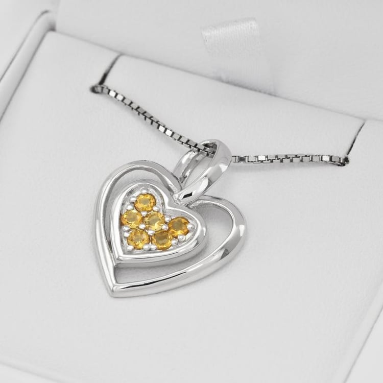 Citrínové stříbrné srdce 23723