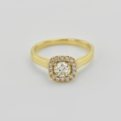 Zásnubní prsten s lab-grown diamanty v halo stylu Reley