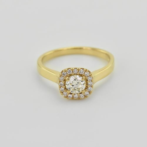 Zásnubní prsten s lab-grown diamanty v halo stylu Reley
