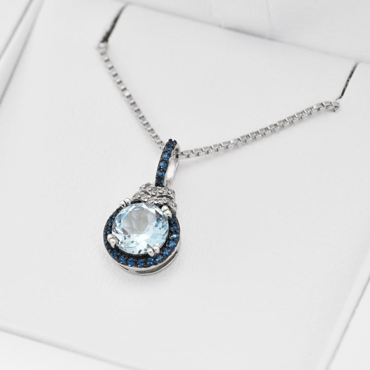 Náhrdelník s topazem a zirkony 19968