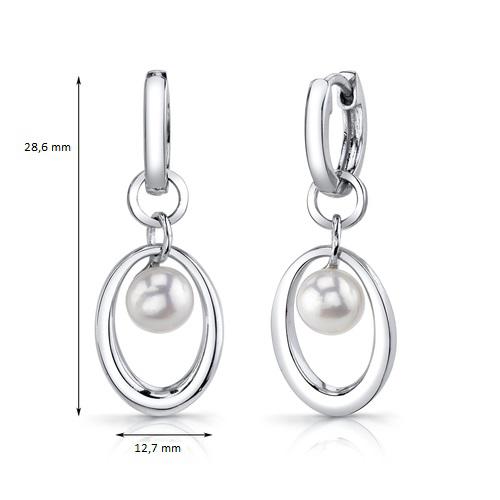 Stříbrné náušnice s perlami 9291