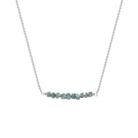 Zlatý choker s nebroušenými modrými diamanty Inaku