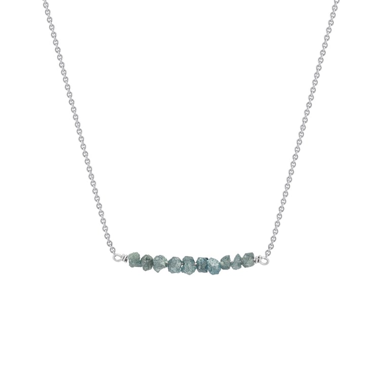 Zlatý choker s nebroušenými modrými diamanty Inaku 38385