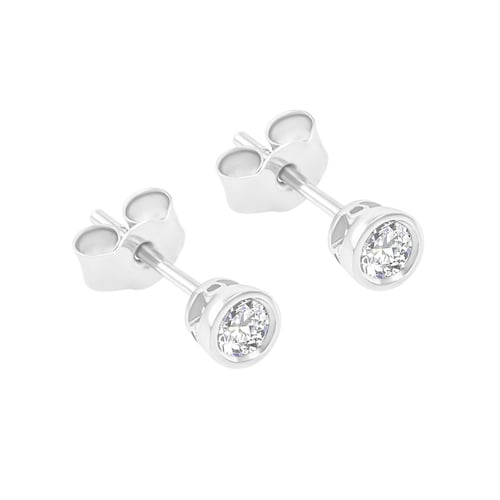 Náušnice s bezel osazenými diamanty Jacie