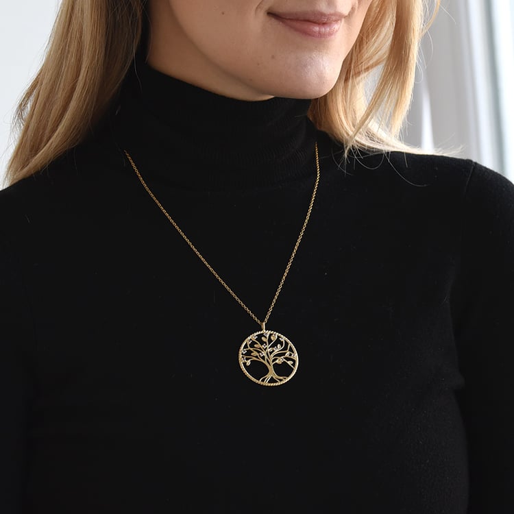 Stříbrný tanzanitový náhrdelník ve tvaru stromu života 72594