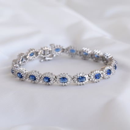 Luxusní náramek s lab-grown safíry a diamanty Dorotéia