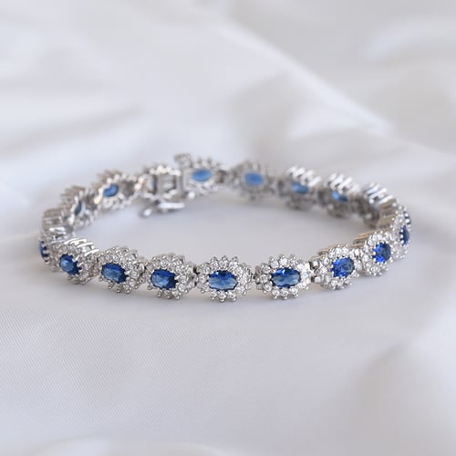 Luxusní náramek s lab-grown safíry a diamanty Dorotéia