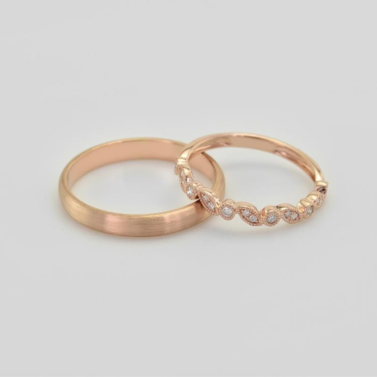 Vintage prsten s lab-grown diamanty a komfortní snubní prsten Sango 105827