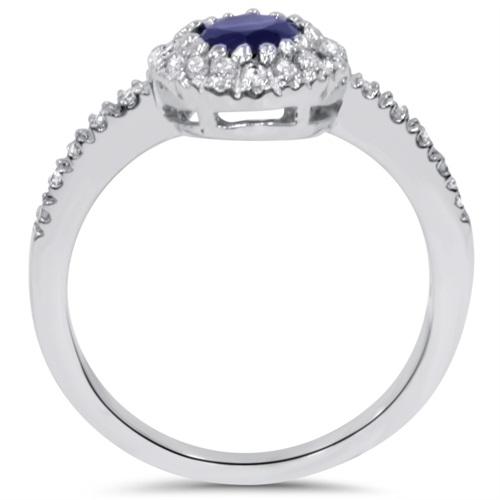 Diamantový prsten zásnubní se safírem 3928