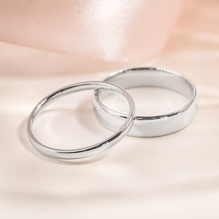 Půlkulaté snubní prsteny z platiny Ebie 157803