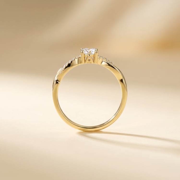 Zásnubní prsten s výběrem písmene a diamanty Aliye 166813