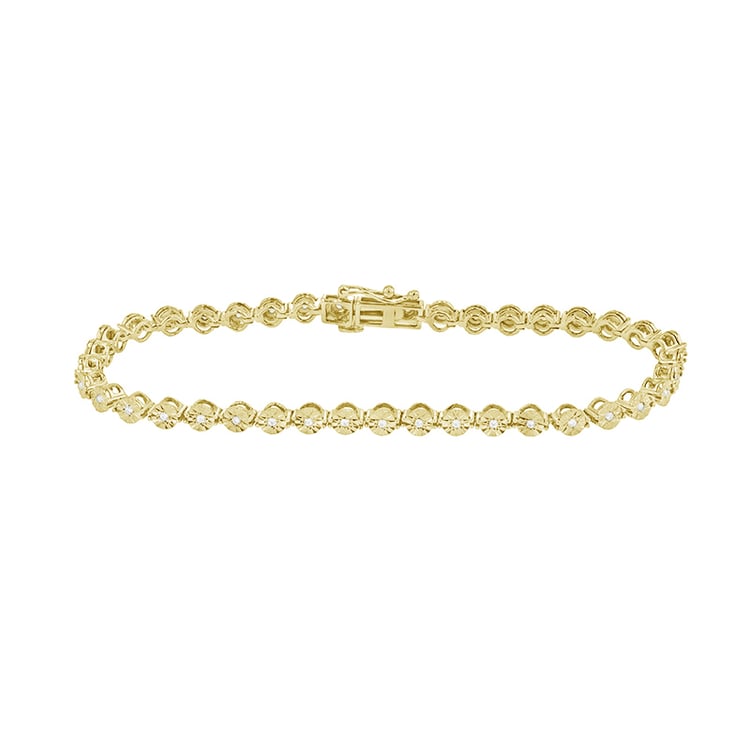 Stříbrný náramek s třpytivými lab-grown diamanty Jago 108031