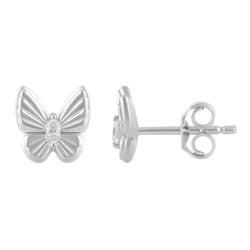 Zlaté náušnice ve tvaru motýla s lab-grown diamanty Anna
