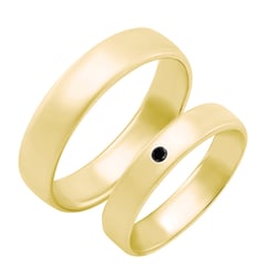 Zlaté snubní prsteny s černým diamantem Umeria