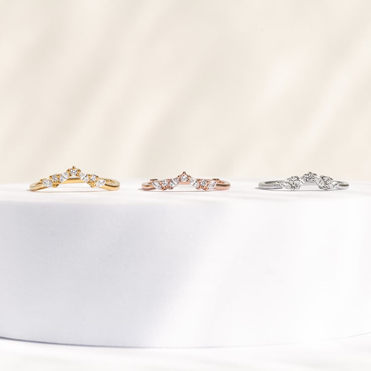 Vykrojený prsten s round a marquise diamanty Fergal 142972