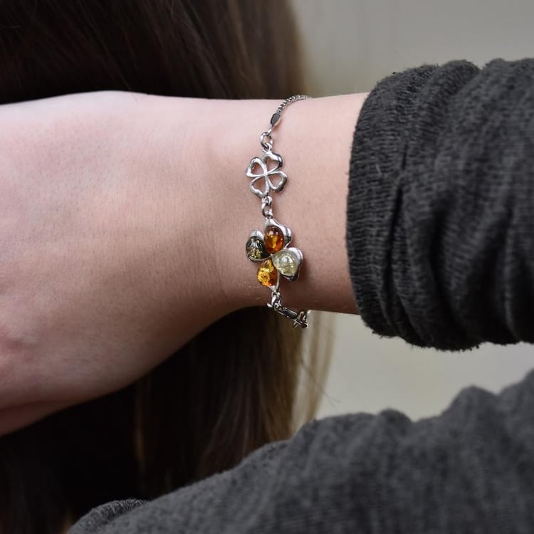 Náramek s jantary 27052