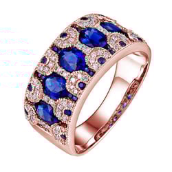 Prsten s oválnými safíry a diamanty Soul