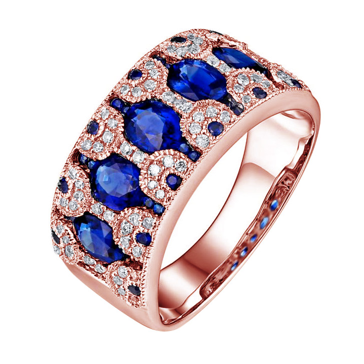 Safírový prsten z růžového zlata 79232