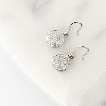 Visací náušnice s lab-grown diamanty Hallia