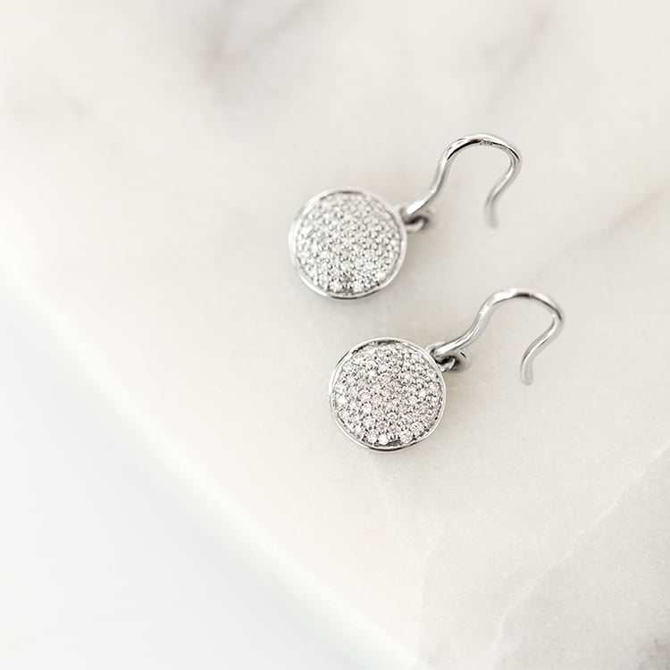 Visací náušnice s lab-grown diamanty Hallia 130118