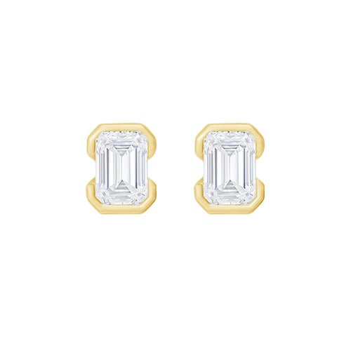 Minimalistické stříbrné peckové náušnice s emerald diamentem Agata