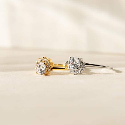 Half halo prsten s lab-grown diamanty Sonnie