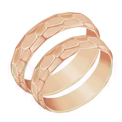 Lesklé tepané snubní prsteny ze zlata Adalicia