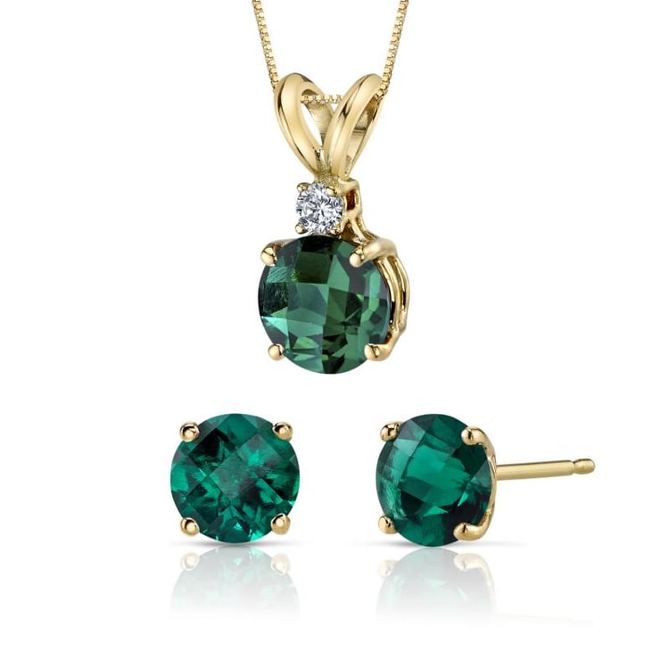 Zlatá kolekce s round smaragdy 20093