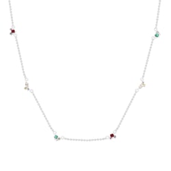 Cluster náhrdelník s barevnými drahokamy Ditte