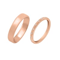 Zlatý eternity snubní prsten s diamanty a komfortní pánský Miomi