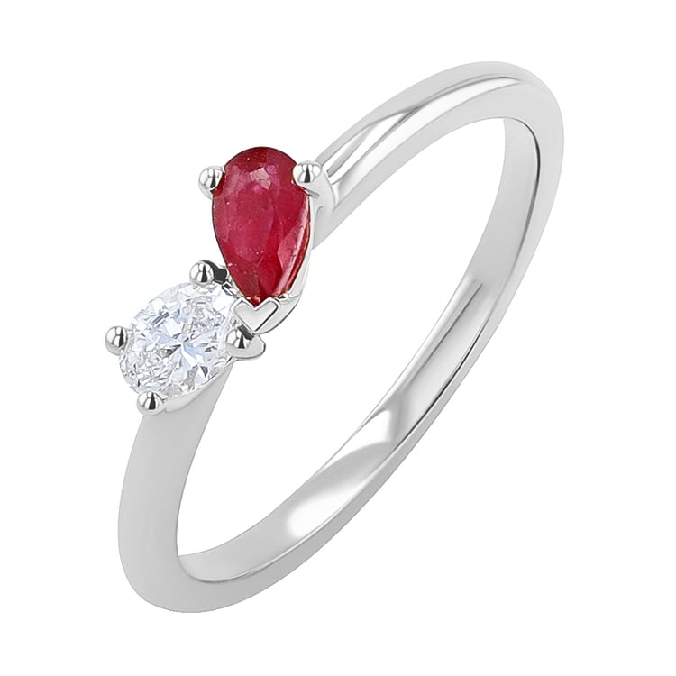 Kolekce šperků Toi et Moi s rubínem a lab-grown diamantem Ethelmary 134966