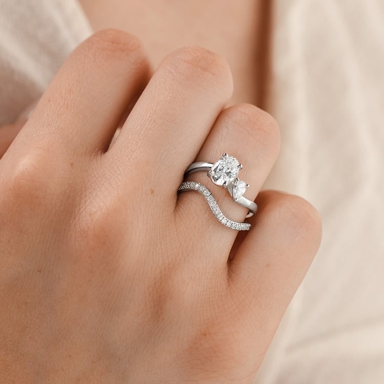 Jedinečný zásnubní set atypických prstýnků s lab-grown diamanty 156102