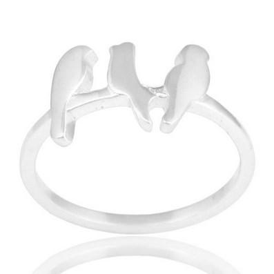 Něžný stříbrný prstýnek s ptáčky Wai