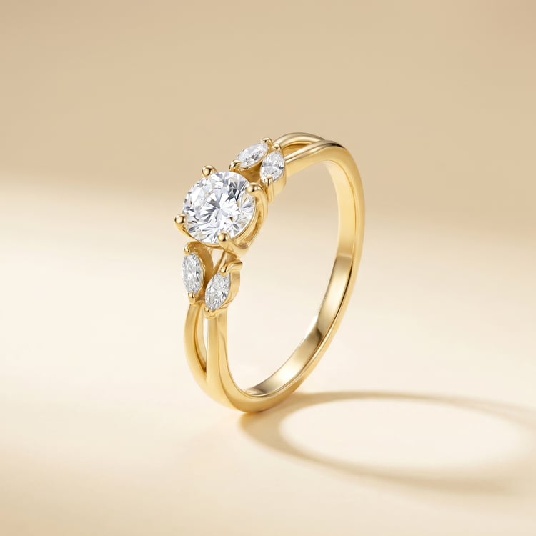 Zásnubní prsten s výběrem písmene a lab-grown diamanty Halym 166794