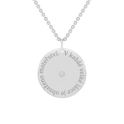 Přívěsek s citátem a diamantem Janet