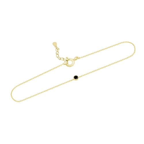 Stříbrný minimalistický náramek s černým diamantem Bonato