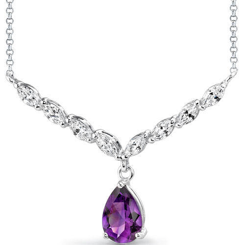  Stříbrný ametystový náhrdelník