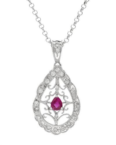 Platinový náhrdelník s rubínem a diamanty Narois