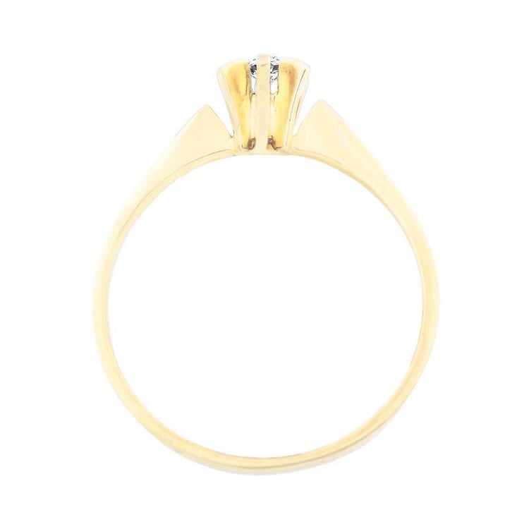 Prsten ze žlutého zlata s diamantem 932