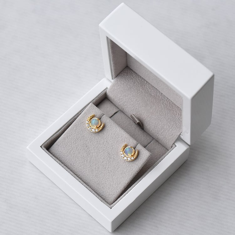 Pozlacené náušnice s opálem 73359