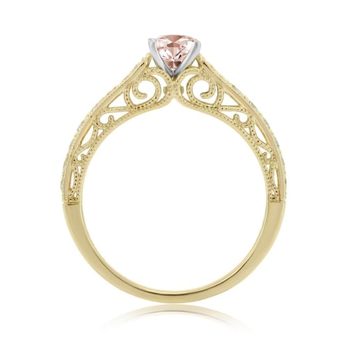 Zásnubní prsten ve stylu vintage s morganitem a diamanty Keran